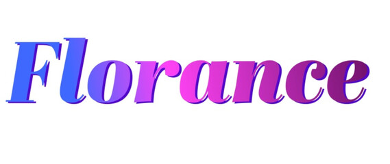 Florance - pink and blue color - female name - ideal for websites, emails, presentations, greetings, banners, cards, books, t-shirt, sweatshirt, prints

