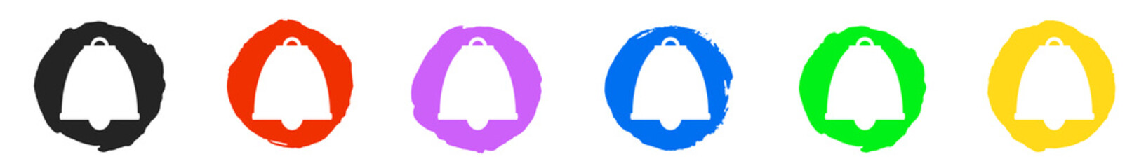 Bunte Klingel Icon Buttons - Erinnerung, Klingelton oder Wecker