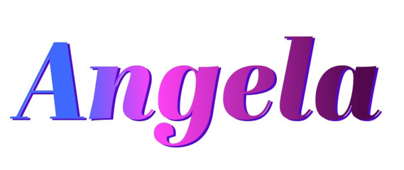 Angela - pink and blue color - female name - ideal for websites, emails, presentations, greetings, banners, cards, books, t-shirt, sweatshirt, prints

