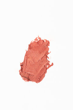 Nude peach color lipstick matte stroke creamy swatch make up texture