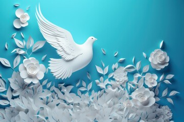 Paper cut pigeon peace. Generate Ai