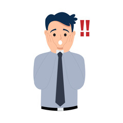 Man feeling shocked and surprised expression