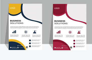 Business Flyer Template Corporate flyer template  gradient geometric circle shape A4