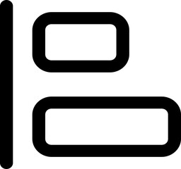 Layout align horizontal left simple icon illustration in line style and use for user interface, web, software and many others with PNG and pixel perfect shape