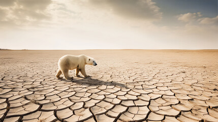 polar bear in the desert