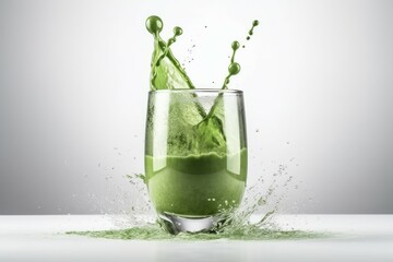 Splash green juice kiwi. Generate Ai
