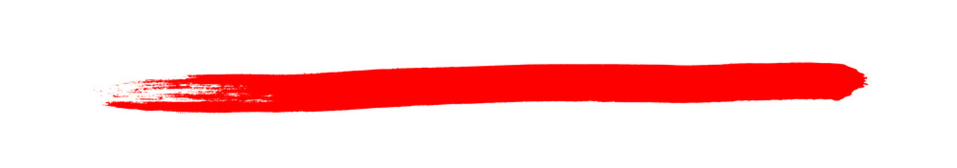 Langer roter Farbstreifen gemalt mit einem Pinsel
