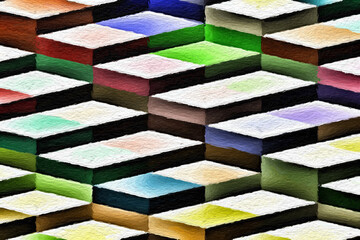Colorful abstract mosaic with a rough texture background. Colored square pattern background. Picture for creative wallpaper or design art work. Backdrop have copy space for text.