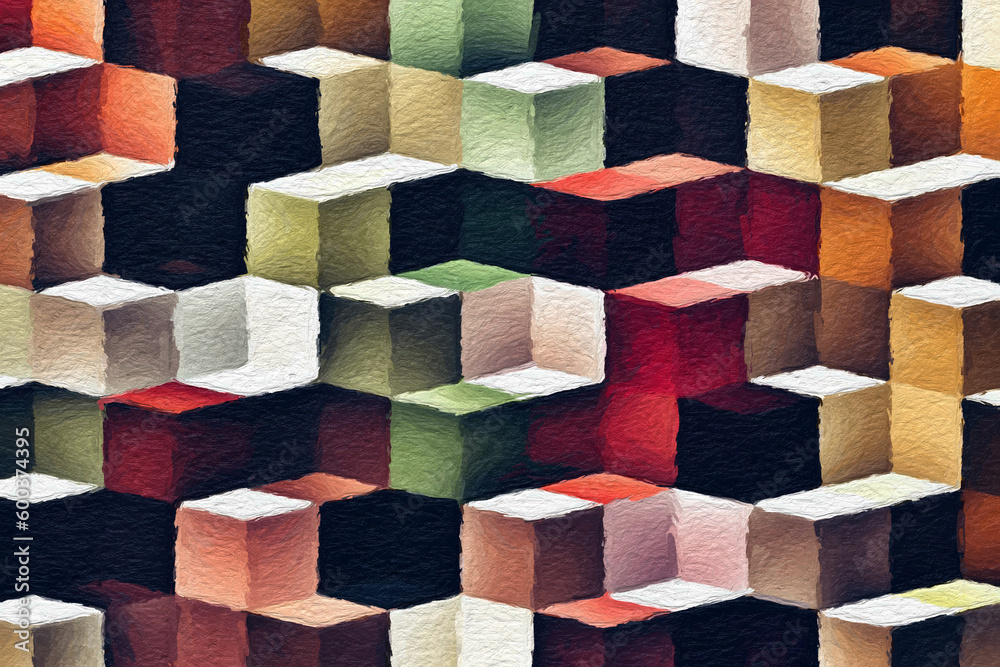 Wall mural colorful abstract mosaic with a rough texture background. colored square pattern background. picture