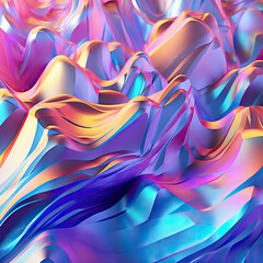 Abstract iridescent 3D background, Generative AI illustration