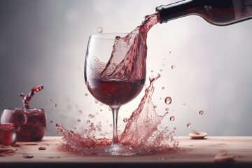 Red wine splashes. Generate Ai