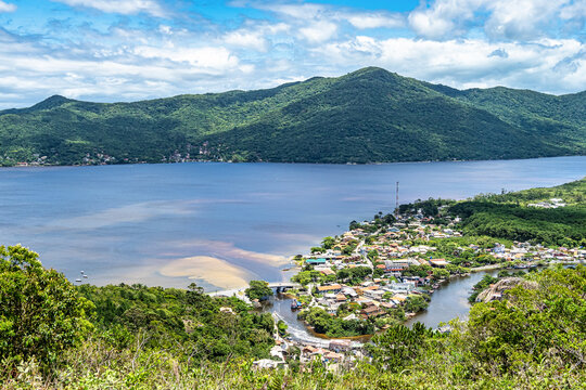Scenic view of the Lagoa da Conceicao, Lake of Conception near Florianopolis, Brazil