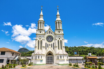 Fototapeta na wymiar Church of Sant'Ana, Igreja Matriz Sant'Ana in the city of Apiuna in Santa Catarina, Brazil