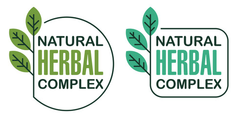 Natural Herbal Complex label for organic products