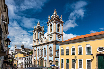 Fototapeta na wymiar The Church of Our Lady of the Rosary of the Blacks in Pelourinho Salvador da Bahia, Brazil.