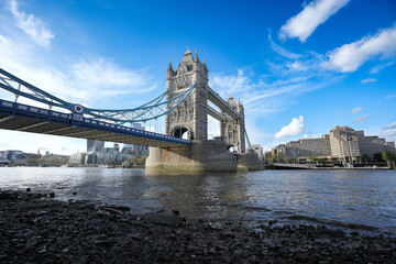 Thames above tower bridge when there is a drought in London.