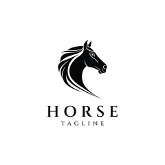 Horse head logo design vector illustration