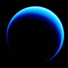 Fototapeta na wymiar Blue planet Neptune, silhouette on a black background. 3d rendering