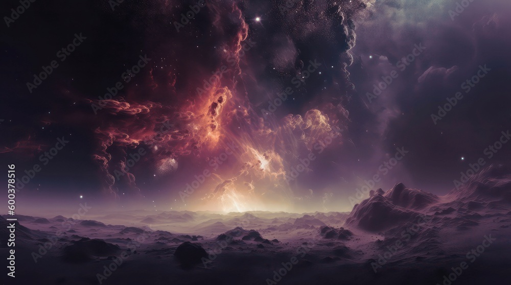 Wall mural abstract space background. galaxies, nebula and stars in space. generative ai.