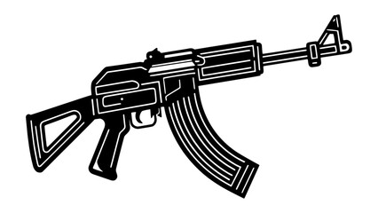 Naklejka premium illustration of a gun, assault rifle illustration