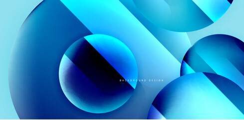 Circles with glossy surface and light and shadow effects abstract background. Template for covers, templates, flyers, placards, brochures, banners