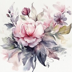 bouquet of flower watercolor style, generative AI