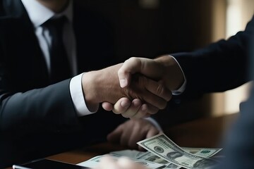 Shady deal with handshake and cash, generative ai