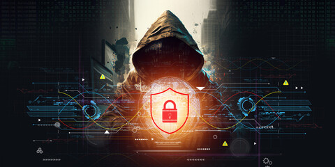 Hacker, hacker hacks network, hacker on a dark background. Dangerous Hooded Hacker Breaks into Government Data Servers