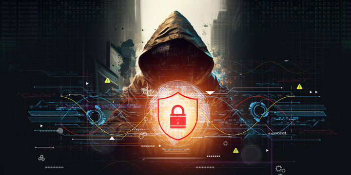 Hacker, hacker hacks network, hacker on a dark background. Dangerous Hooded Hacker Breaks into Government Data Servers