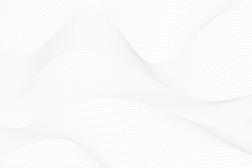 Abstract  white and gray color, modern design stripes background with geometric round shape, wavy pattern. Vector illustration.