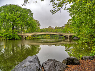 Fototapeta na wymiar Bow bridge in late spring