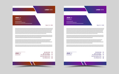 Modern Creative corporate business letterhead layout template design.