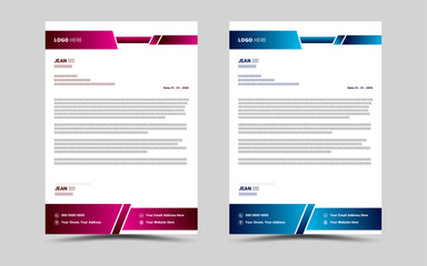 Modern Creative corporate business letterhead layout template design.