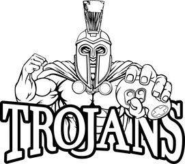 Trojan Spartan Gamer Warrior Controller Mascot