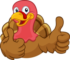Turkey Thanksgiving or Christmas Cartoon Character