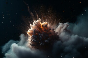 A cosmic blast and cloud of gas and dust forming after a star's violent death. Generative AI
