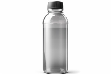 Sports ergonomic capacity water bottle close-up, isolate white background. AI generated.