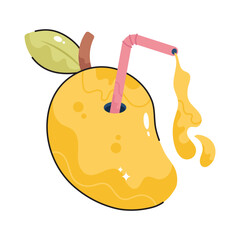Mango doodle filled vector outline icon. EPS 10 file