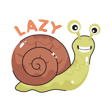 Snail doodle filled vector outline icon. EPS 10 file