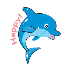 Dolphin doodle filled vector outline icon. EPS 10 file