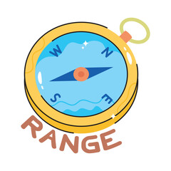 Compass doodle filled vector outline icon. EPS 10 file