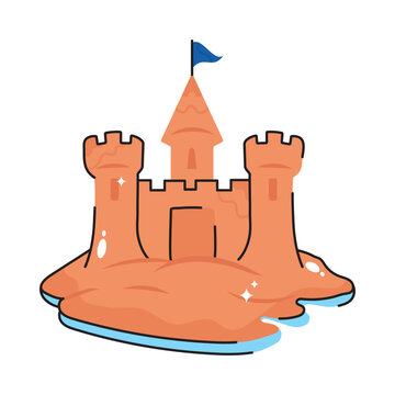 recommend clip art: Castle doodle filled vector outline icon. EPS 10 file