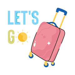 Travel Bag doodle filled vector outline icon. EPS 10 file
