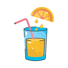 Juice doodle filled vector outline icon. EPS 10 file