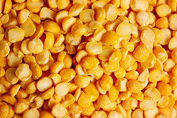 Yellow peas macro photo. Peas as a background.