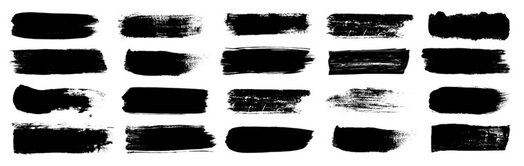 Fototapeta premium Paint brush vector hand drawn grungre banners
