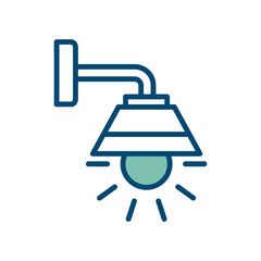wall lamp icon vector design template in white background
