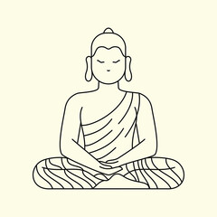 buddha icon vector design illustration line art. eps 10