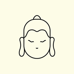 buddha icon vector design illustration line art. eps 10