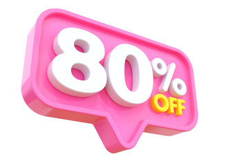 80 Percent Discount Sale Off Sign